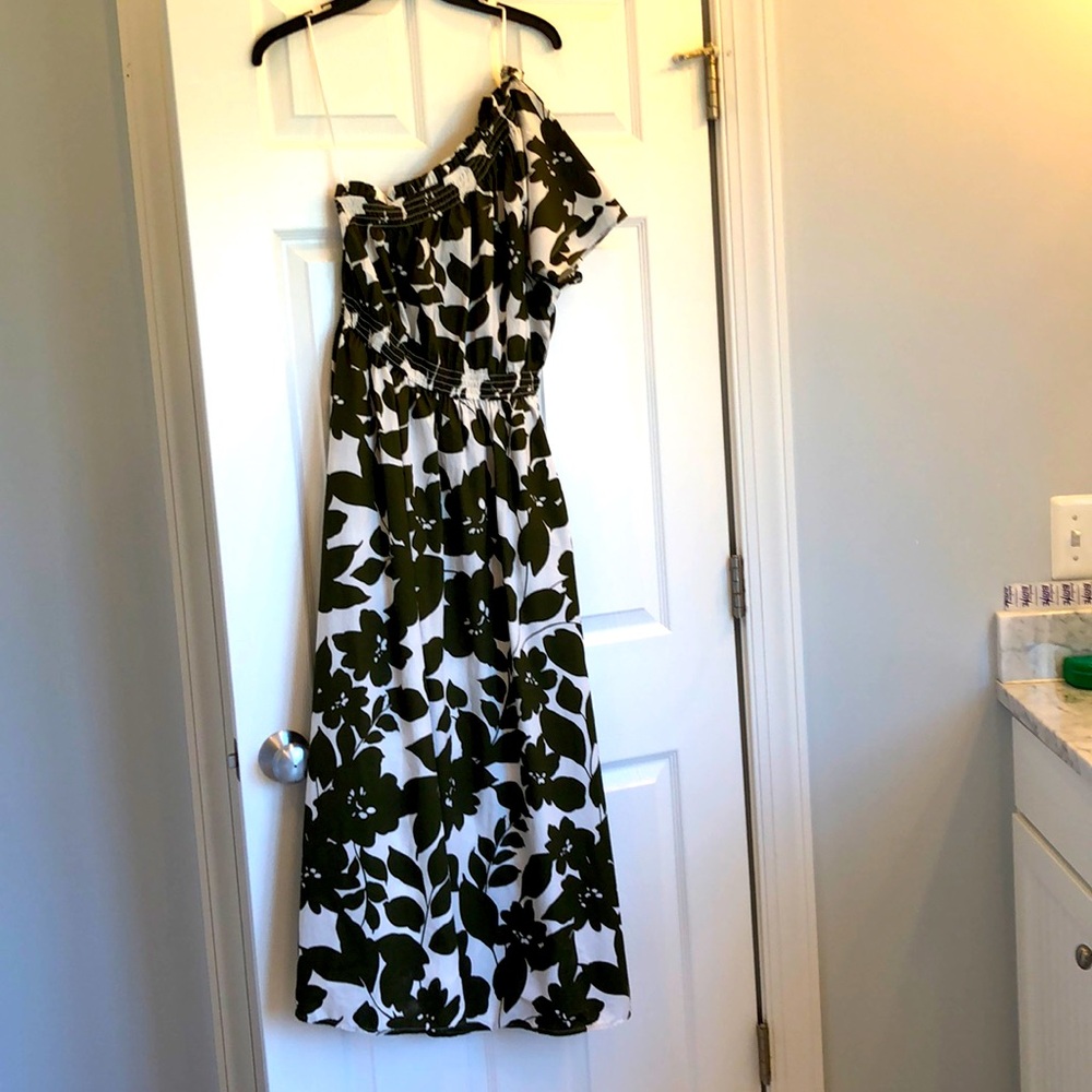 JCrew one shoulder cotton dress with pockets!  NWT